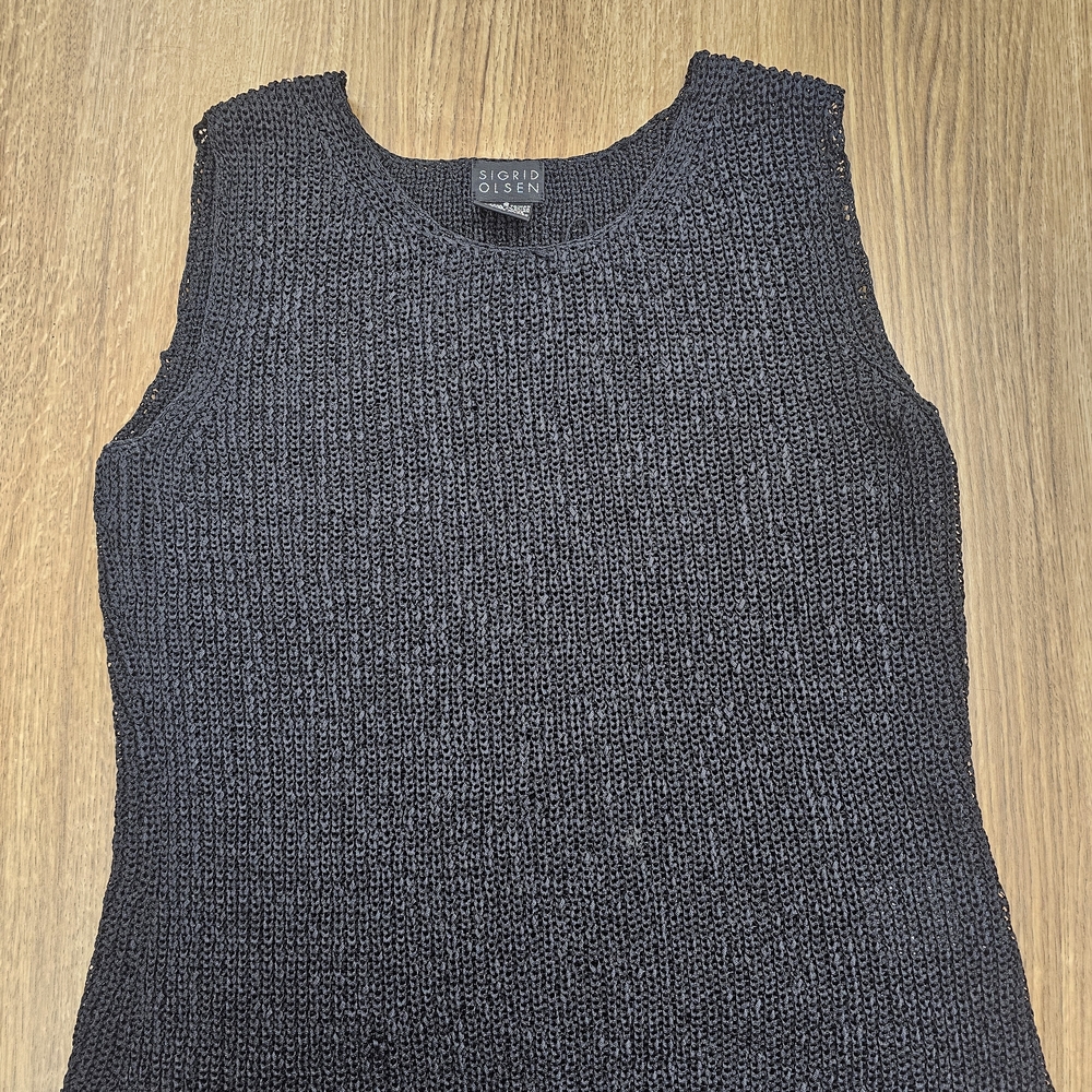 Sigrid Olsen Black Knit Sweater